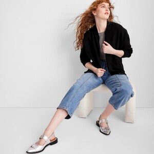 Women's Rosette Sweater Bomber Jacket - Future Collective